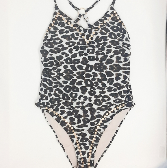 Juicy Couture Leopard Studded One Piece Swimsuit - Picture 2 of 6